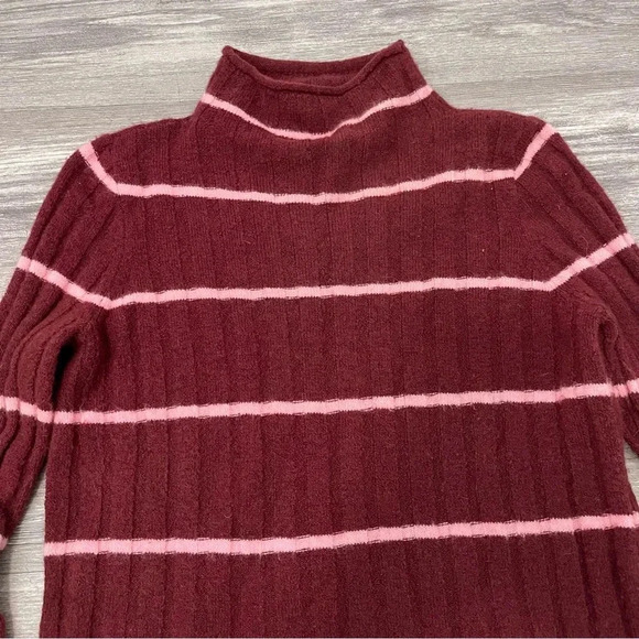 Madewell Colorful Striped Mock Neck Wool Alpaca Blend Soft Knit Sweater Retro XS - Picture 4 of 10